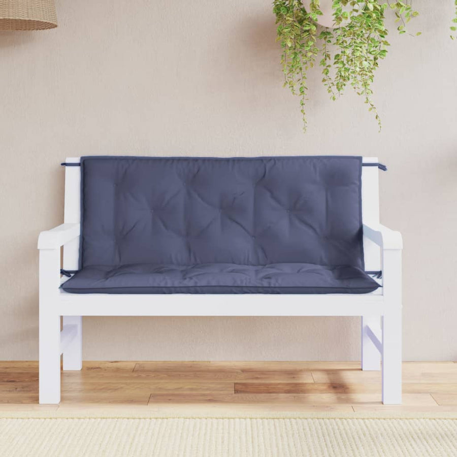 Tuinbankkussens 2 St 120X50X7 Cm Oxford Stof Marineblauw
