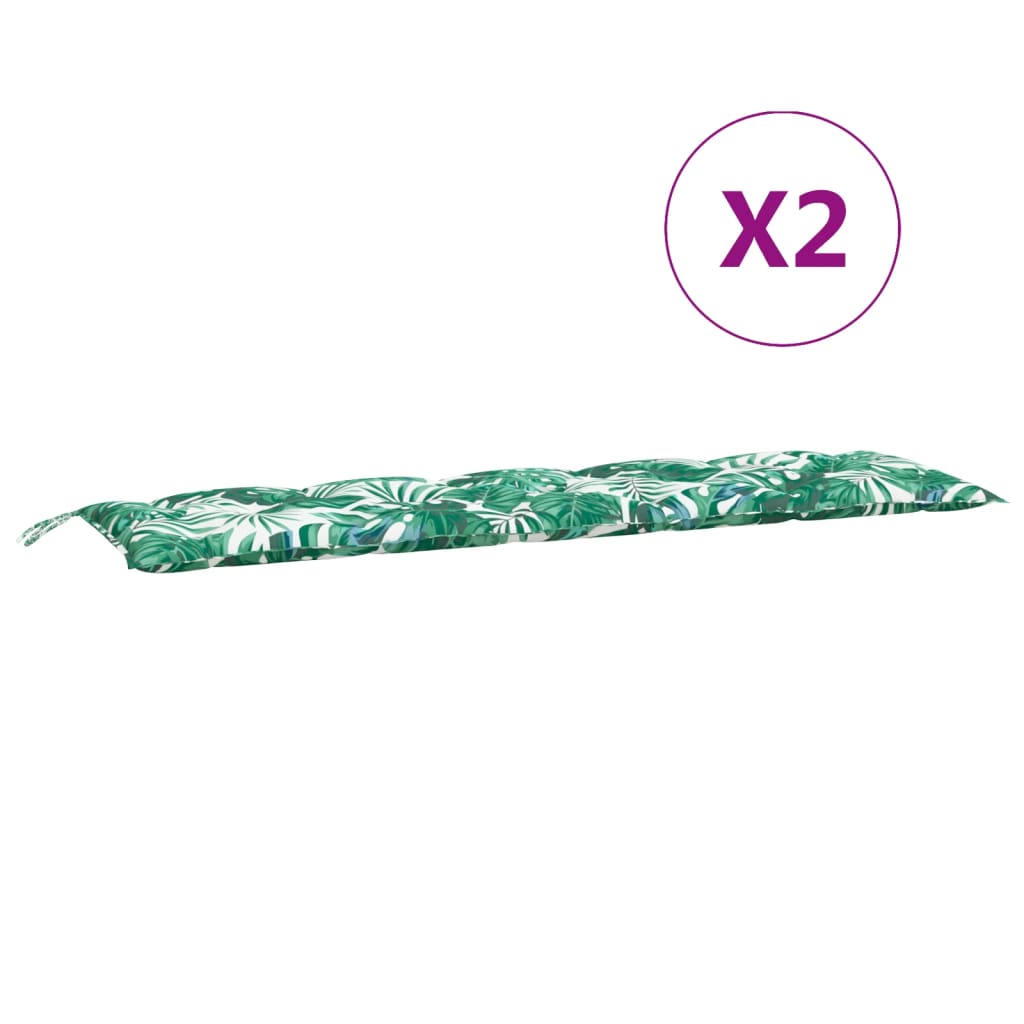 Tuinbankkussens 2 St 180X50X7 Cm Oxford Stof Bladpatroon