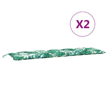Tuinbankkussens 2 St 180X50X7 Cm Oxford Stof Bladpatroon