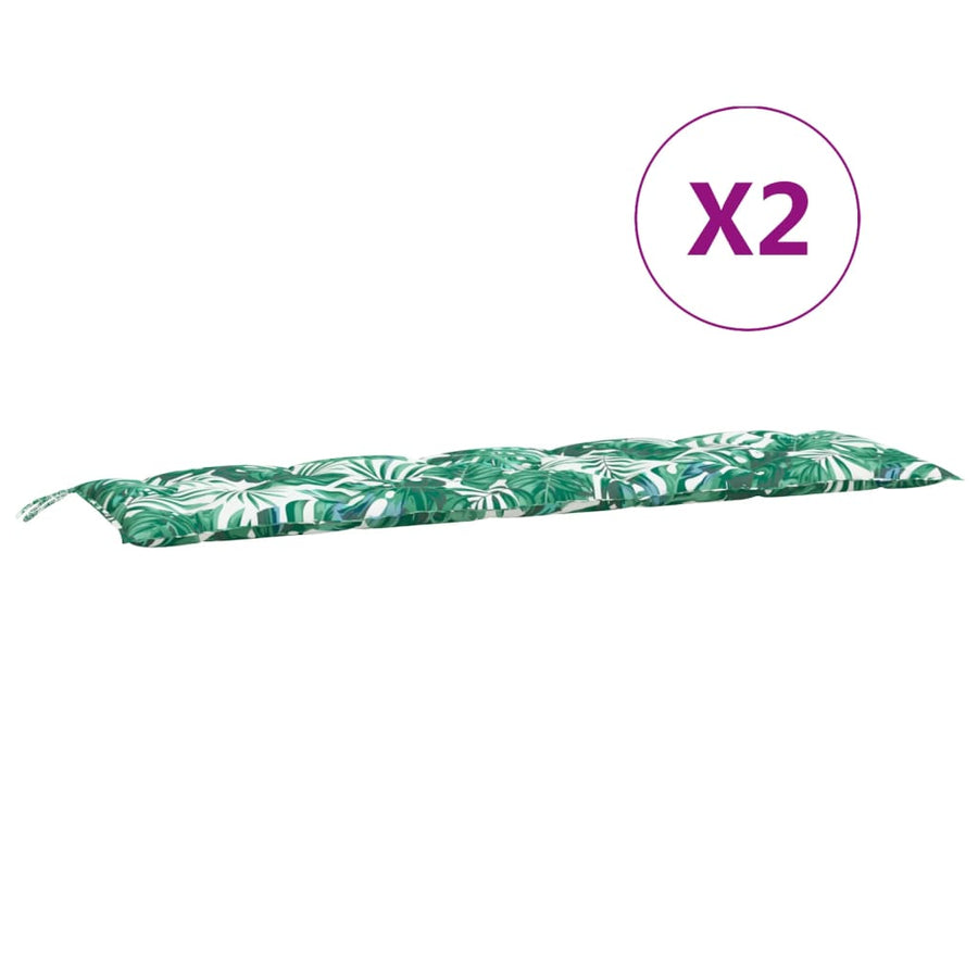 Tuinbankkussens 2 St 180X50X7 Cm Oxford Stof Bladpatroon