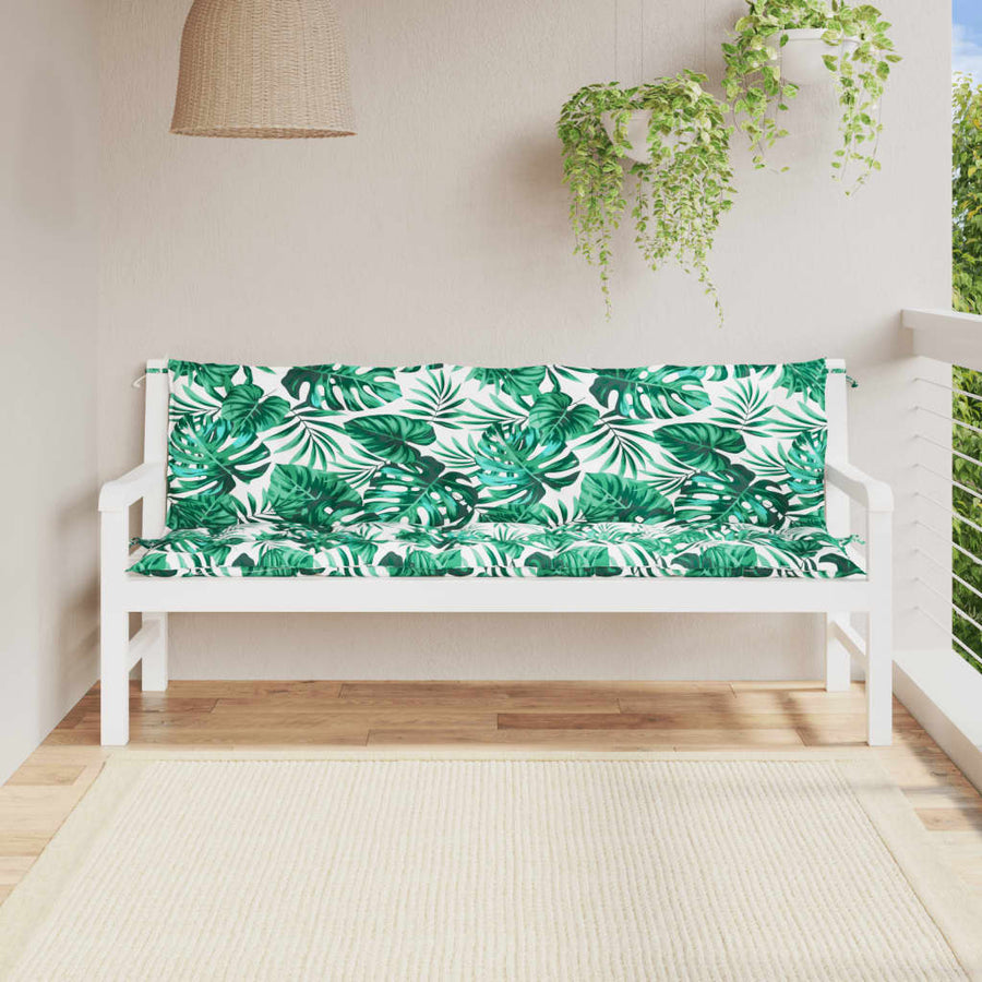 Tuinbankkussens 2 St 180X50X7 Cm Oxford Stof Bladpatroon
