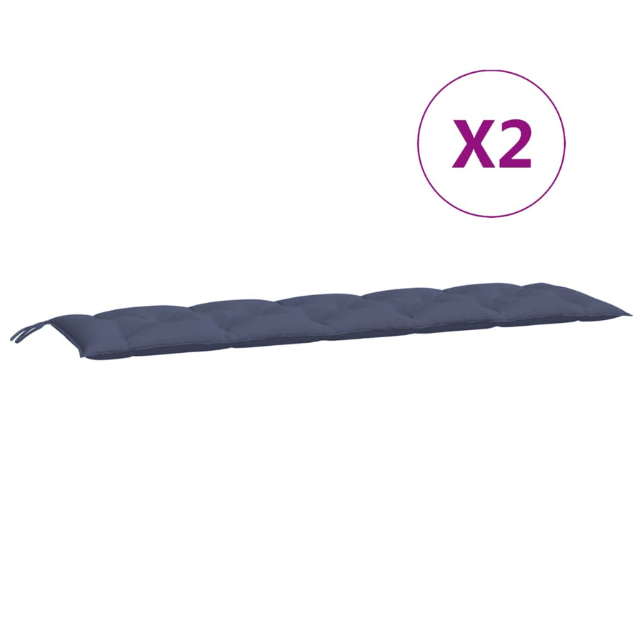 Tuinbankkussens 2 St 180X50X7 Cm Oxford Stof Marineblauw