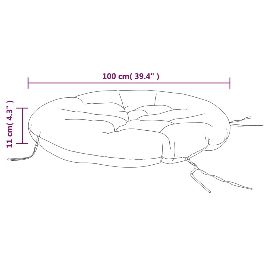 Zitkussen rond Ø 100x11 cm oxford stof marineblauw