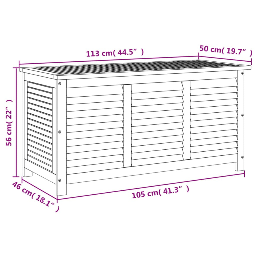 Tuinbox Met Jaloezieën 113X50X56 Cm Massief Acaciahout