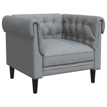 Fauteuil Chesterfield-Stijl Stof Lichtgrijs
