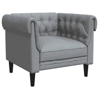 Fauteuil Chesterfield-Stijl Stof Lichtgrijs