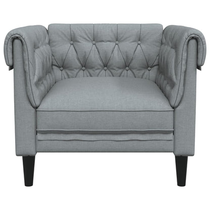 Fauteuil Chesterfield-Stijl Stof Lichtgrijs