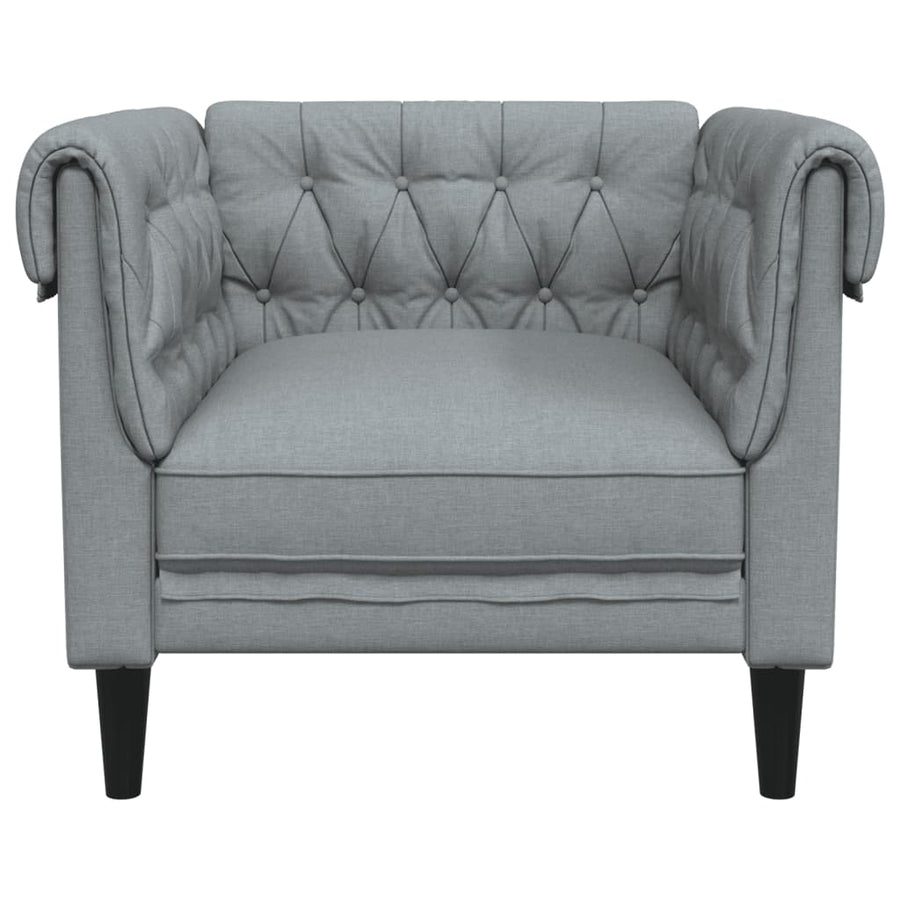 Fauteuil Chesterfield-Stijl Stof Lichtgrijs