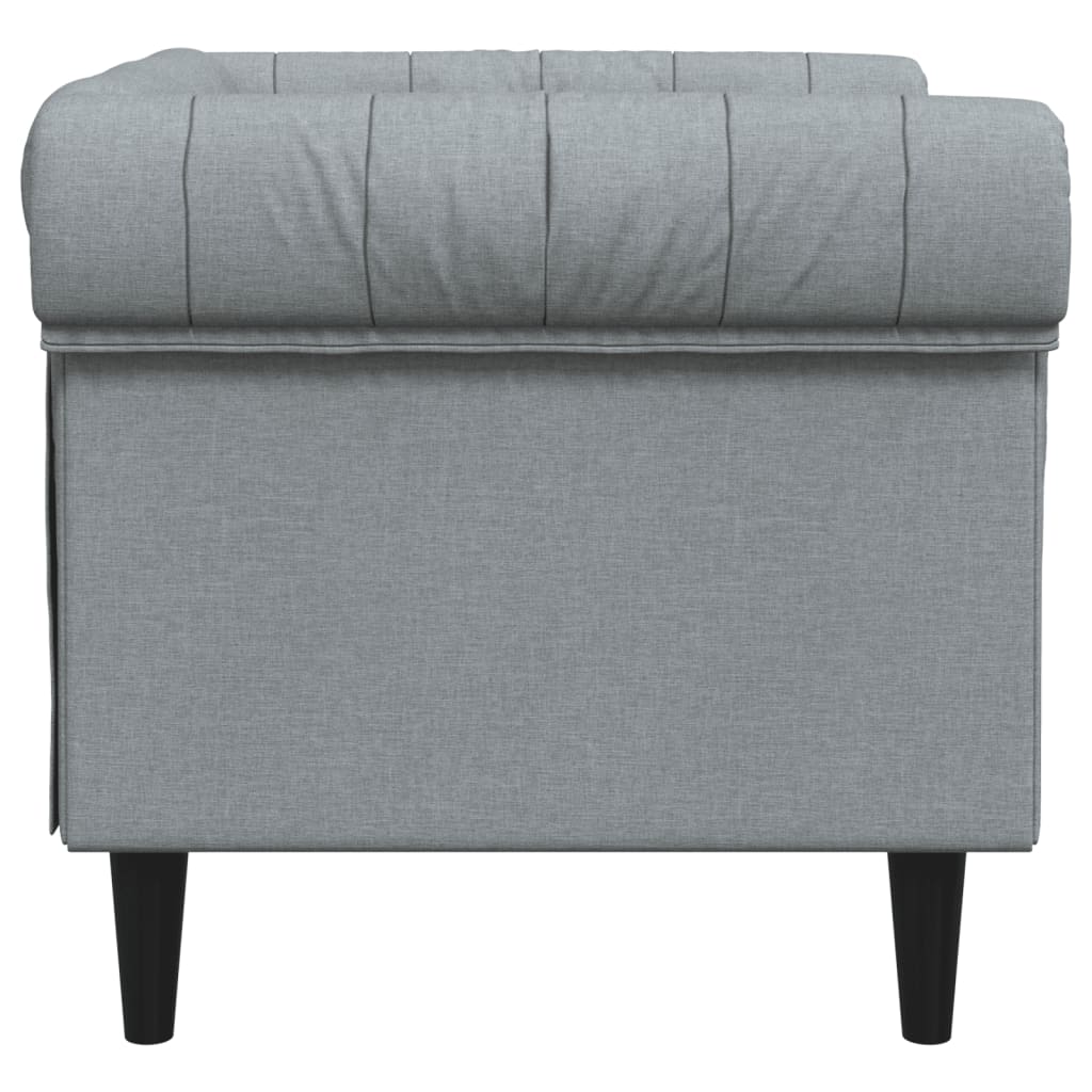 Fauteuil Chesterfield-Stijl Stof Lichtgrijs