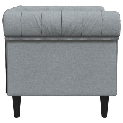 Fauteuil Chesterfield-Stijl Stof Lichtgrijs