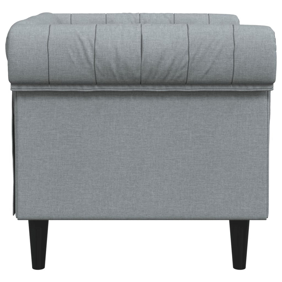Fauteuil Chesterfield-Stijl Stof Lichtgrijs