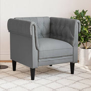 Fauteuil stof lichtgrijs Chesterfield-stijl