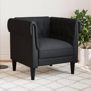 Fauteuil Chesterfield stof zwart 78x74x74 cm