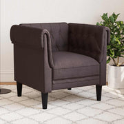 Fauteuil donkerbruin stof Chesterfield