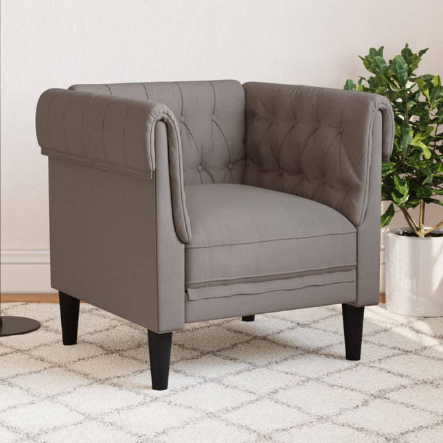 Fauteuil Chesterfield-stijl stof taupe