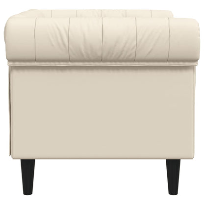 Fauteuil Chesterfield-stijl stof crèmekleurig