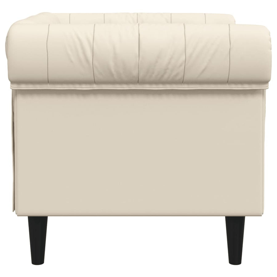Fauteuil Chesterfield-stijl stof crèmekleurig