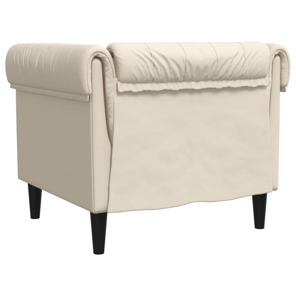 Fauteuil Chesterfield-stijl stof crèmekleurig