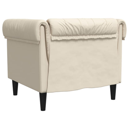 Fauteuil Chesterfield-stijl stof crèmekleurig