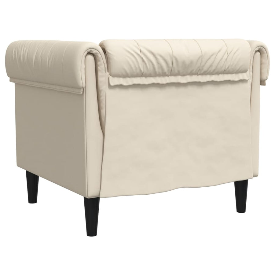 Fauteuil Chesterfield-stijl stof crèmekleurig