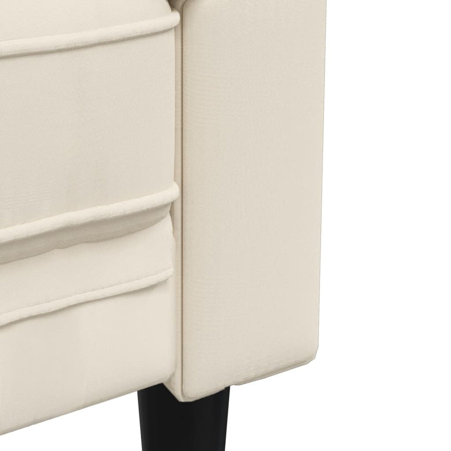 Fauteuil Chesterfield-stijl stof crèmekleurig