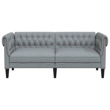 Tweezitsbank Chesterfield-stijl stof lichtgrijs