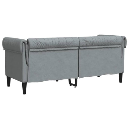 Tweezitsbank Chesterfield-stijl stof lichtgrijs