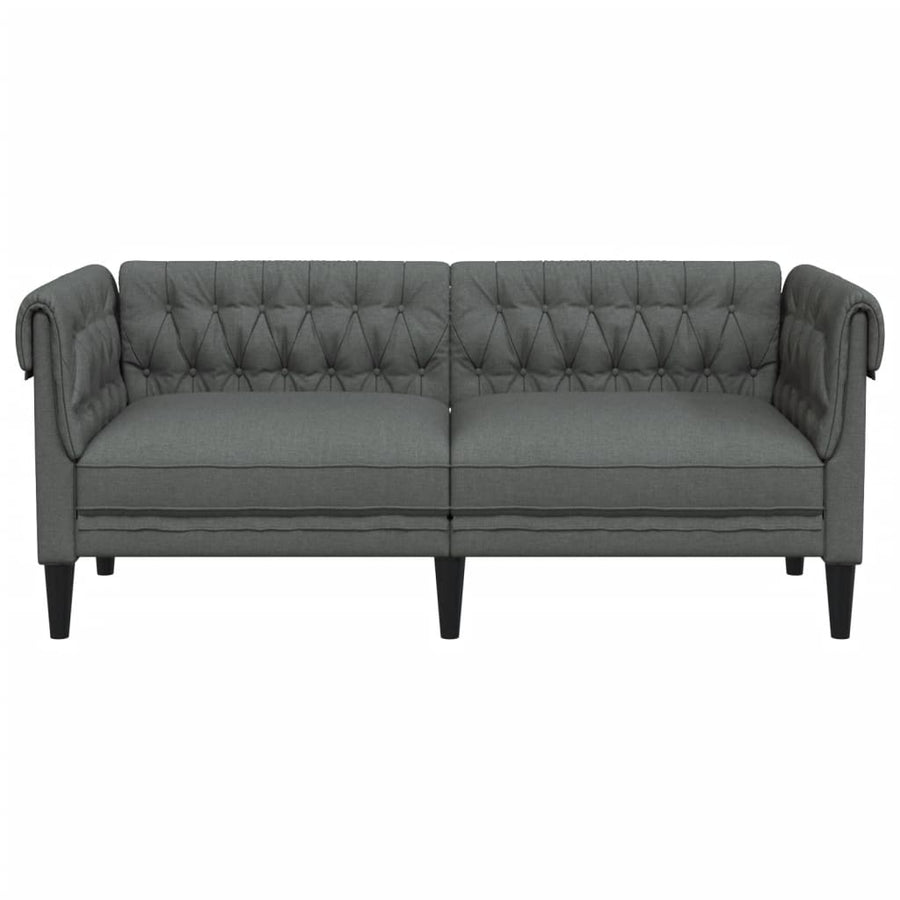 Tweezitsbank Chesterfield-Stijl Stof Donkergrijs