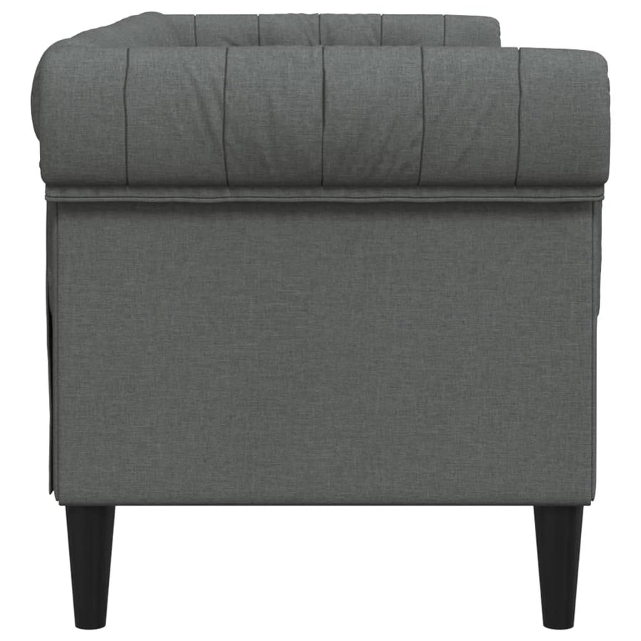 Tweezitsbank Chesterfield-Stijl Stof Donkergrijs