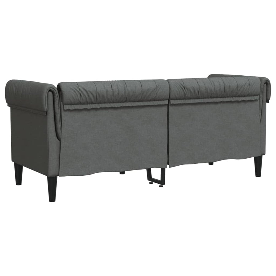 Tweezitsbank Chesterfield-Stijl Stof Donkergrijs