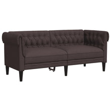 Tweezitsbank Chesterfield-Stijl Stof Donkerbruin