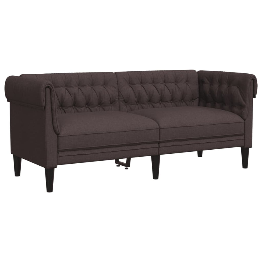 Tweezitsbank Chesterfield-Stijl Stof Donkerbruin