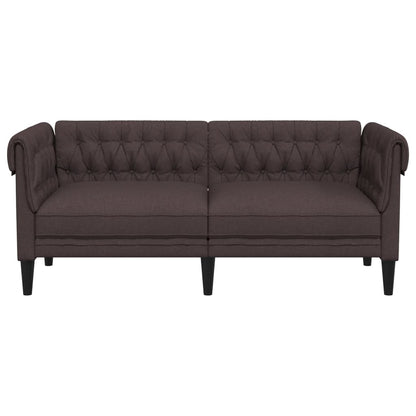 Tweezitsbank Chesterfield-Stijl Stof Donkerbruin