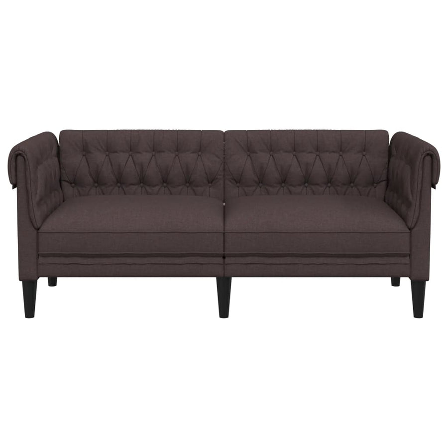 Tweezitsbank Chesterfield-Stijl Stof Donkerbruin