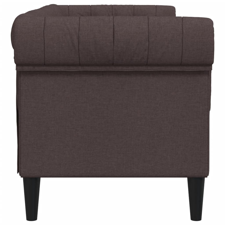 Tweezitsbank Chesterfield-Stijl Stof Donkerbruin