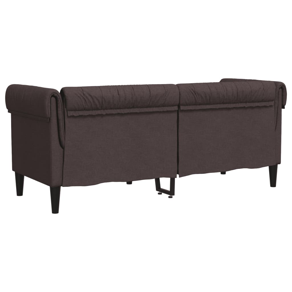 Tweezitsbank Chesterfield-Stijl Stof Donkerbruin