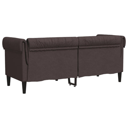 Tweezitsbank Chesterfield-Stijl Stof Donkerbruin