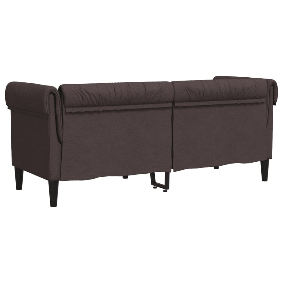 Tweezitsbank Chesterfield-Stijl Stof Donkerbruin