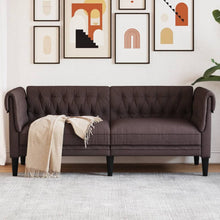 Tweezitsbank Chesterfield-Stijl Stof Donkerbruin
