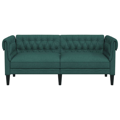 Tweezitsbank Chesterfield-Stijl Stof Donkergroen
