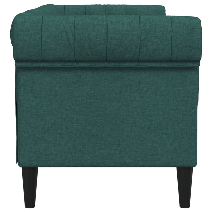 Tweezitsbank Chesterfield-Stijl Stof Donkergroen
