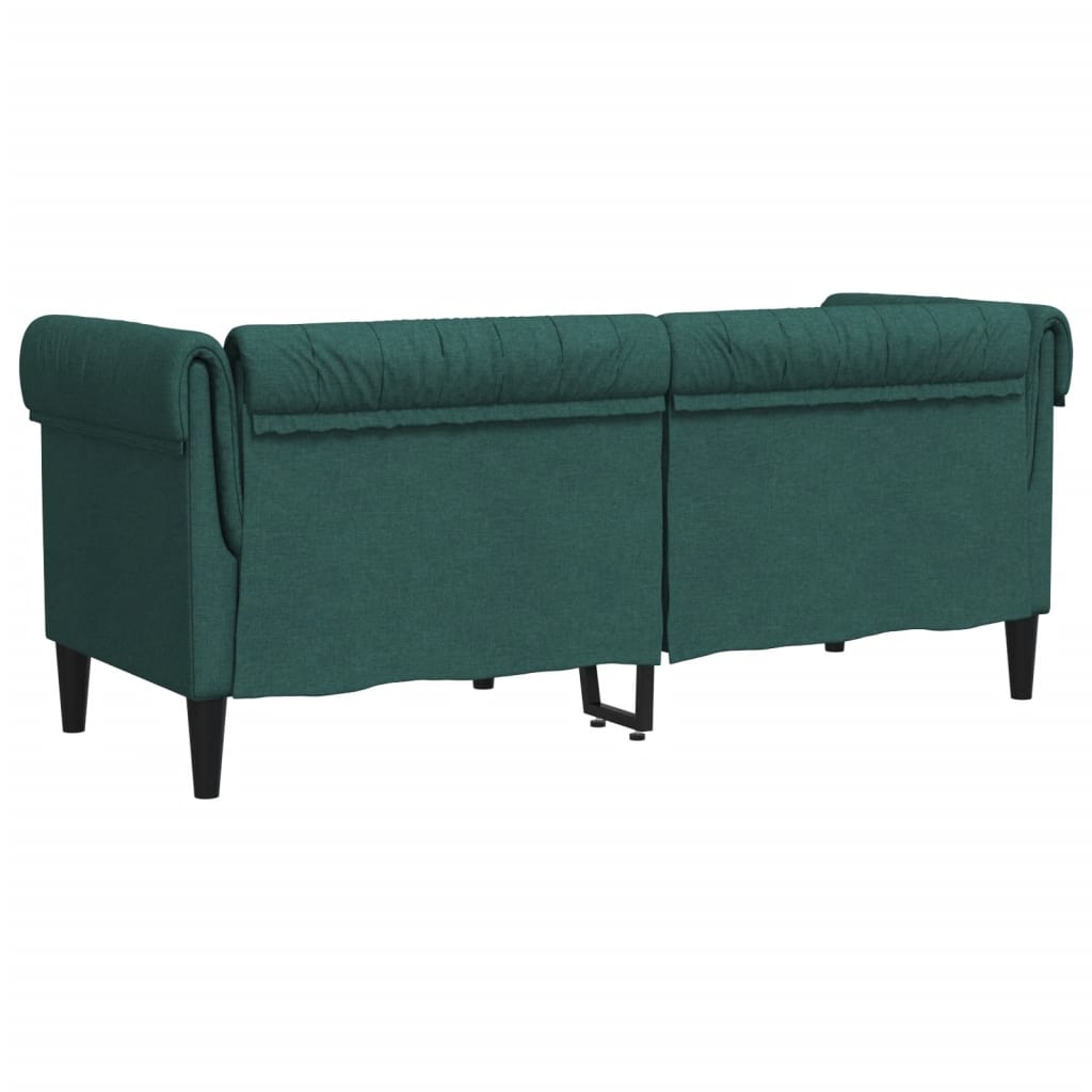 Tweezitsbank Chesterfield-Stijl Stof Donkergroen