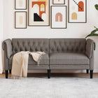 Two-seater Chesterfield-style sofa, taupe fabric