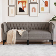Tweezitsbank Chesterfield stof taupe 182,5x74,5x74,5 cm