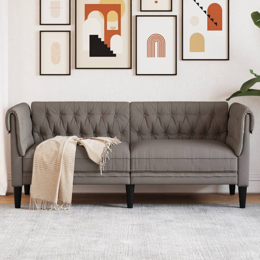 Tweezitsbank Chesterfield-Stijl Stof Taupe