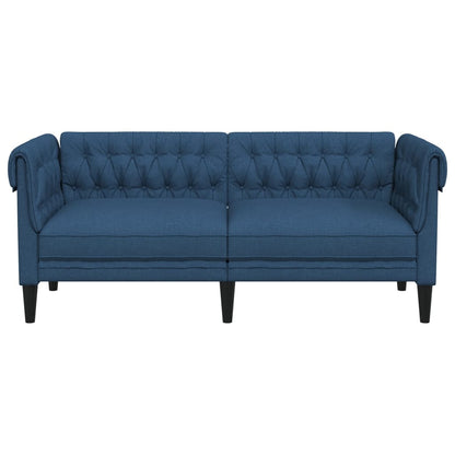 Tweezitsbank Chesterfield-Stijl Stof Blauw