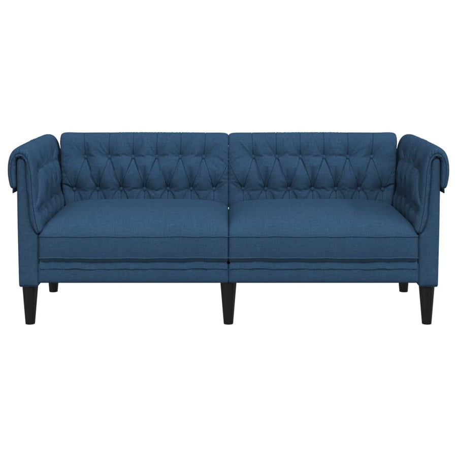 Tweezitsbank Chesterfield-Stijl Stof Blauw