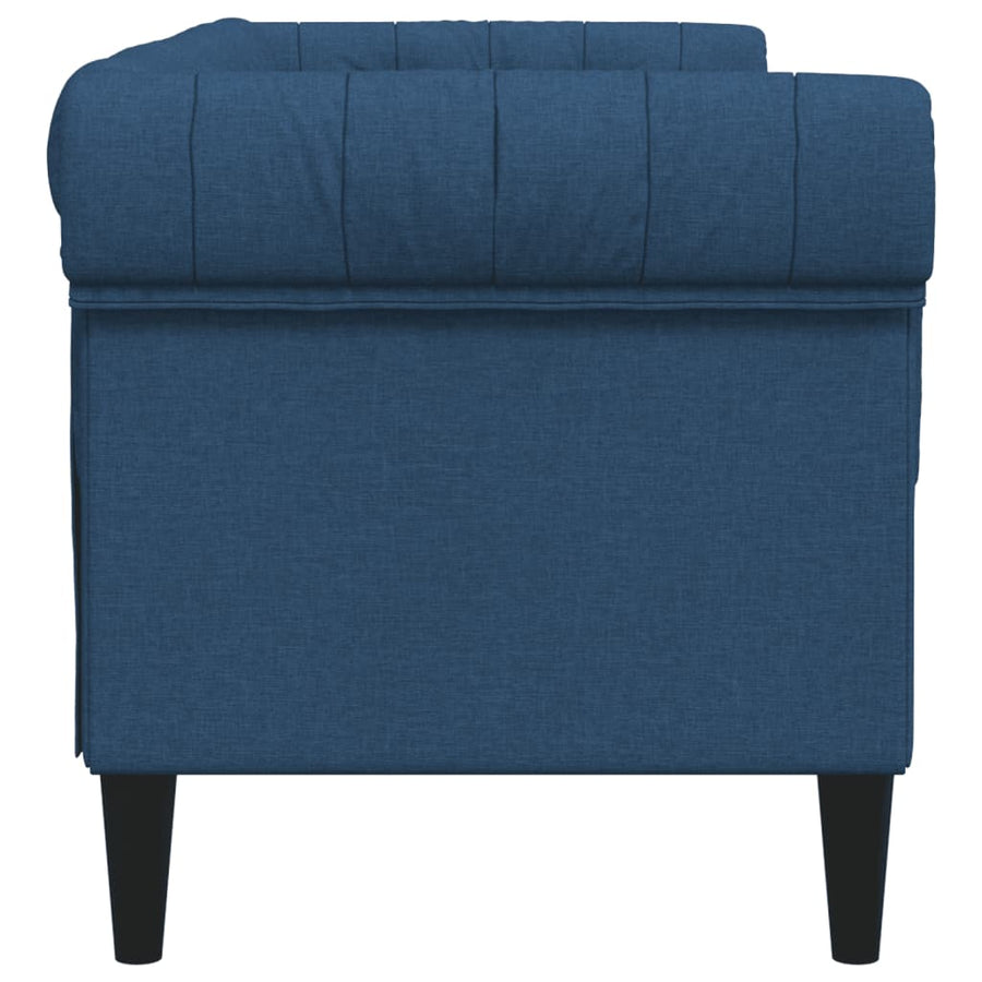 Tweezitsbank Chesterfield-Stijl Stof Blauw