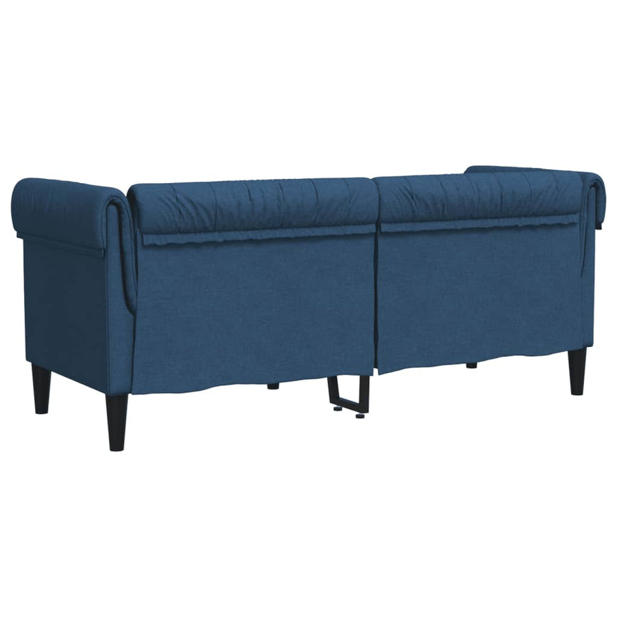 Tweezitsbank Chesterfield-Stijl Stof Blauw