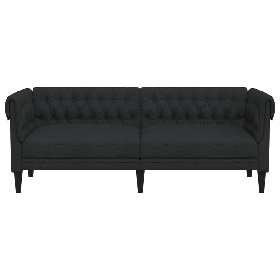 Driezitsbank Chesterfield-stijl stof zwart